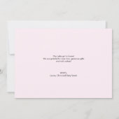 Welcome Zuhause Pink Gray Custom baby girl Foto Dankeskarte (Rückseite)