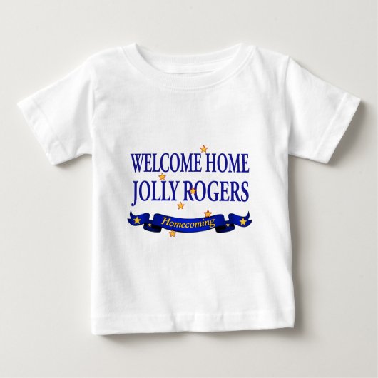 Welcome Zuhause Piratenflagge Baby T-shirt (Vorderseite)