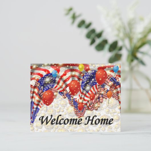 Welcome Zuhause Postkarte (Stehend Vorderseite)