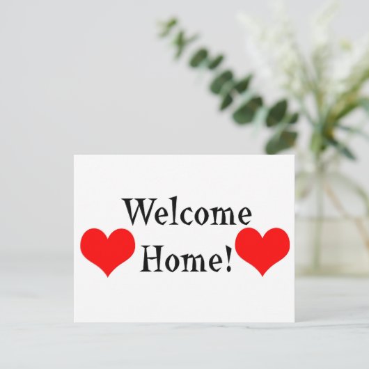 Welcome Zuhause Postkarte (Stehend Vorderseite)