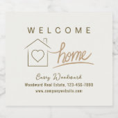 Welcome Zuhause Real Anwesen Cheers Minimalistisch Schaumweinetikett (Einzelnes Label)