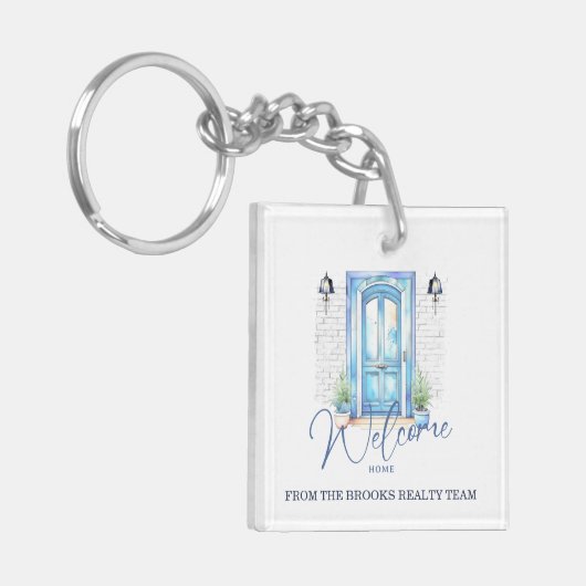 "Welcome Zuhause" Real Anwesen Client Geschenk Schlüsselanhänger (Vorderseite links)