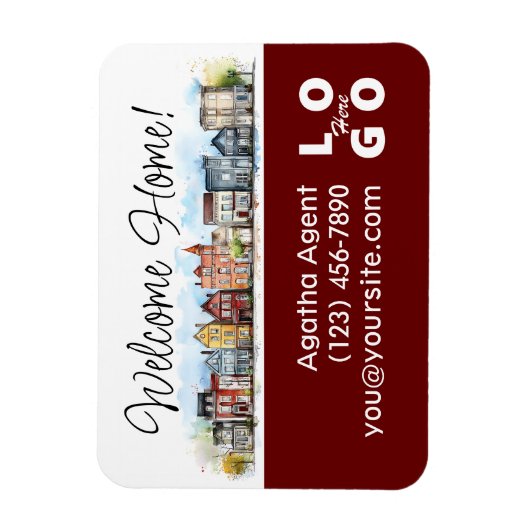 Welcome Zuhause Real Anwesen Closing-Geschenk Magnet (Vertikal)