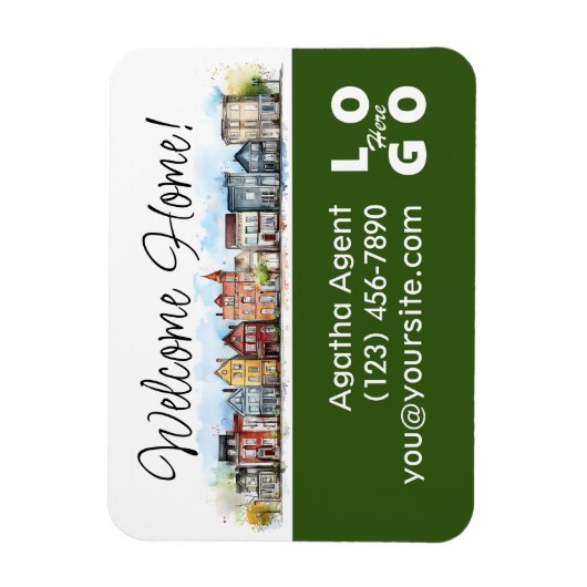 Welcome Zuhause Real Anwesen Closing-Geschenk Magnet (Vertikal)