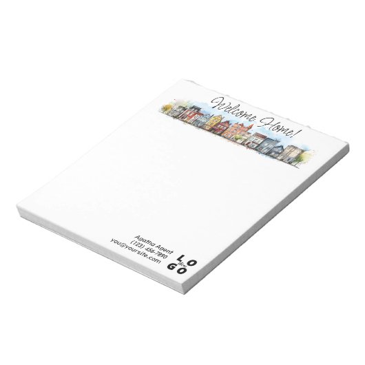 Welcome Zuhause Real Anwesen Closing-Geschenk Notizblock (Rotiert)