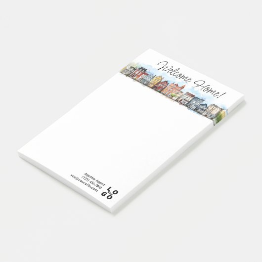 Welcome Zuhause Real Anwesen Closing-Geschenk Post-it Klebezettel (angewinkelt)