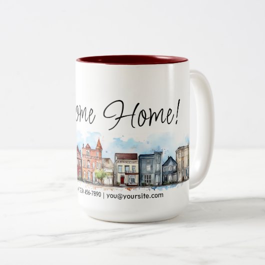 Welcome Zuhause Real Anwesen Closing-Geschenk Zweifarbige Tasse (VorderseiteRechts)