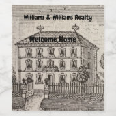 Welcome Zuhause Real Anwesen House Closing Realtor Weinetikett (Einzelnes Label)