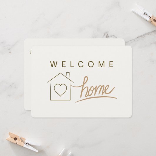 Welcome Zuhause Real Anwesen Minimalistisch Custom Karte (Vorderseite/Rückseite Beispiel)