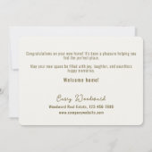 Welcome Zuhause Real Anwesen Minimalistisch Custom Karte (Rückseite)