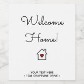 Welcome Zuhause Real Anwesen Open House - Abschlus Weinetikett (Einzelnes Label)