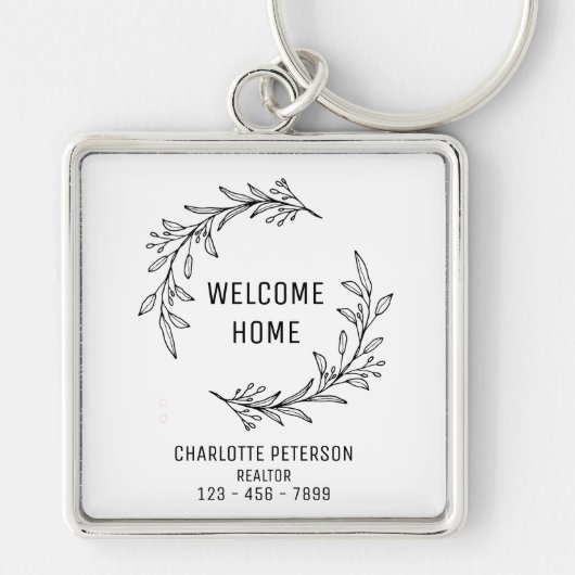 Welcome Zuhause Real Anwesen Realtor Closing Gift Schlüsselanhänger (Vorne)
