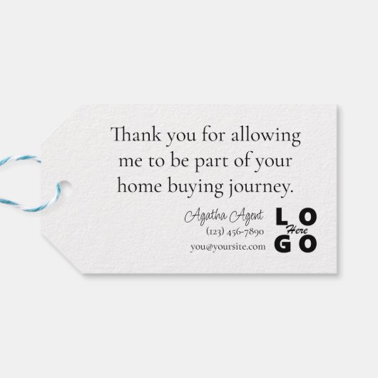 Welcome Zuhause Real Anwesen Zuhause Closing-Gesch Geschenkanhänger (Rückseite Horizontal)