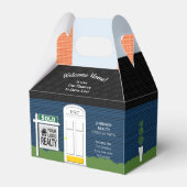 Welcome Zuhause Realtor Logo Navy House Geschenkschachtel (Rückseite)