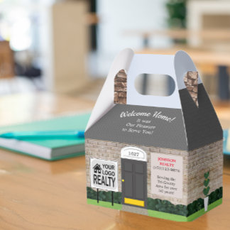 Welcome Zuhause Realtor Logo White Brick House Lar Geschenkschachtel