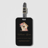 Welcome Zuhause Realtor Personalisiert in Schwarz Gepäckanhänger (Vorderseite Vertikal)