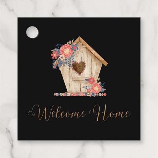 Welcome Zuhause Realtor Personalisiert in Schwarz Geschenkanhänger (Vorderseite)