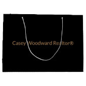 Welcome Zuhause Realtor Personalisiert in Schwarz Große Geschenktüte (Rückseite)