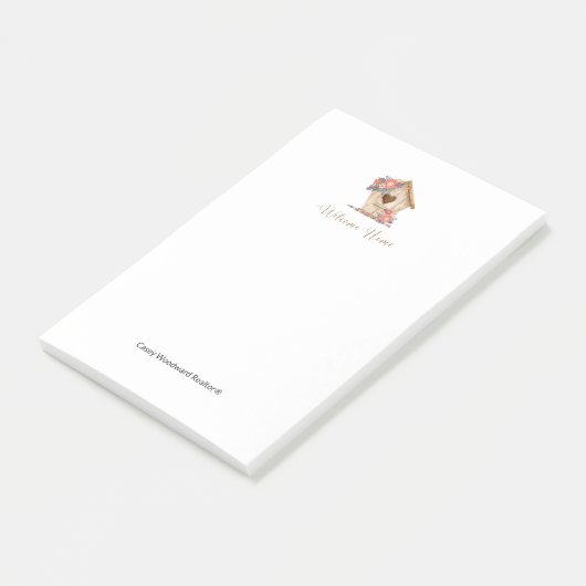 Welcome Zuhause Realtor Personalisiert Post-it Klebezettel (angewinkelt)