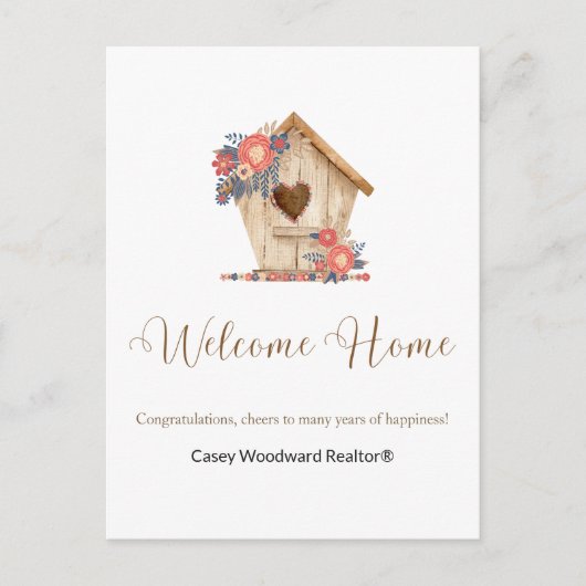 Welcome Zuhause Realtor Personalisiert Postkarte (Vorderseite)