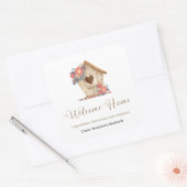 Welcome Zuhause Realtor Personalisiert Quadratischer Aufkleber (Umschlag)