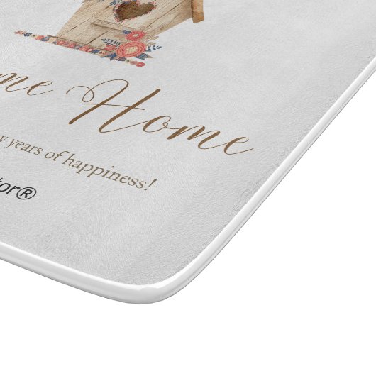 Welcome Zuhause Realtor Personalisiert Schneidebrett (Ecke)