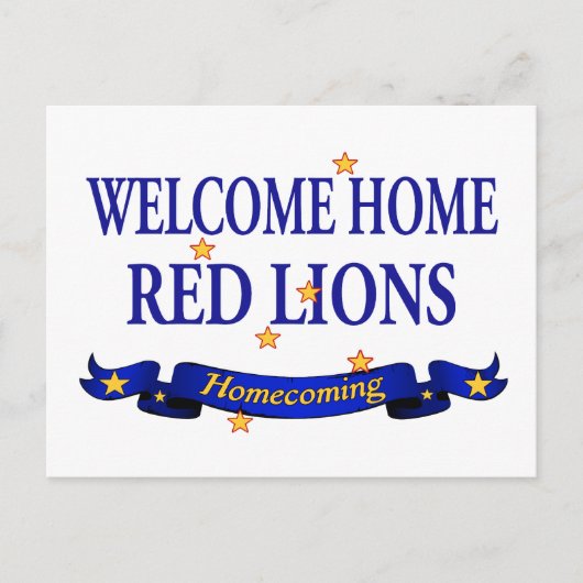 Welcome Zuhause Red Lions Postkarte (Vorderseite)