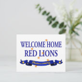 Welcome Zuhause Red Lions Postkarte (Stehend Vorderseite)