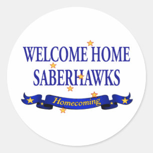 Welcome Zuhause Saberhawks Runder Aufkleber