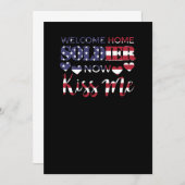 Welcome Zuhause Soldier Now Kiss Me USA Flag Einladung (Vorne/Hinten)