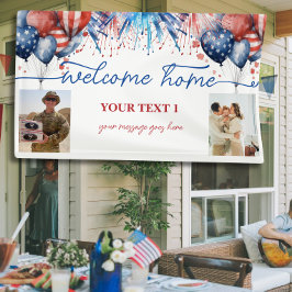 Welcome Zuhause Soldier Patriotic 2 Fotos Custom B Banner