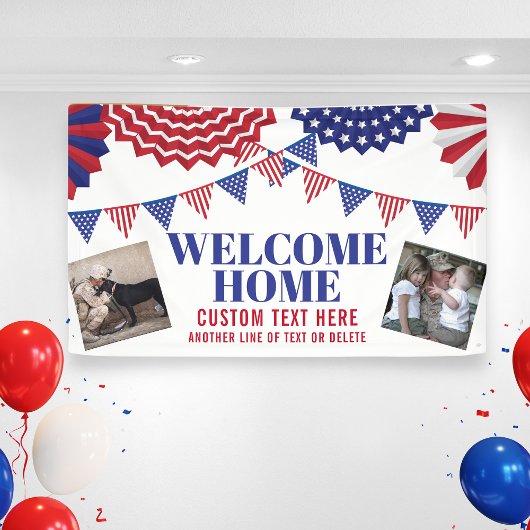 Welcome Zuhause Soldier Patriotic 2 Fotos Custom Banner