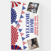 Welcome Zuhause Soldier Patriotic 2 Fotos Custom Banner (Vertikal)
