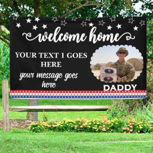 Welcome Zuhause Soldier Patriotic Foto Custom Banner