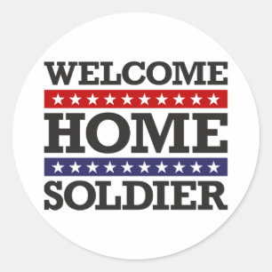 Welcome Zuhause Soldier Runder Aufkleber