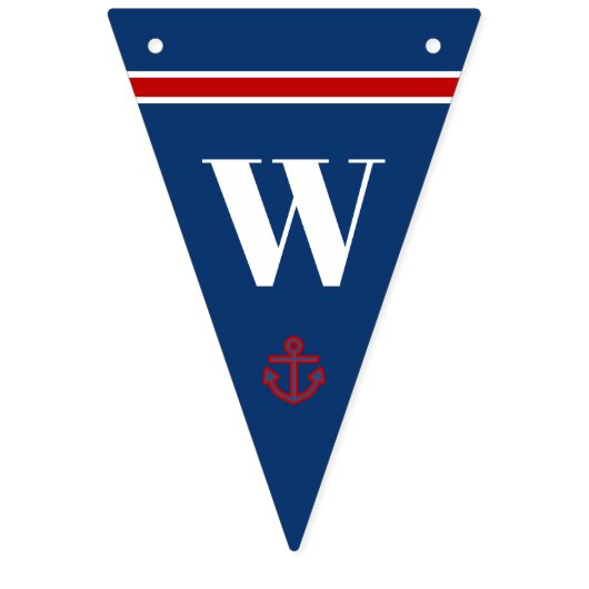 Welcome Zuhause Son Classic Nautical Ankerstreifen Wimpelkette (Erste Fahne)