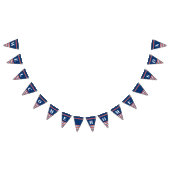 Welcome Zuhause Son Classic Red White Blue Streife Wimpelkette (Alle)