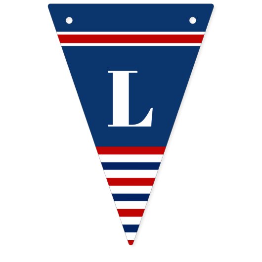 Welcome Zuhause Son Classic Red White Blue Streife Wimpelkette (Dritte Fahne)