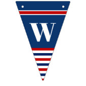 Welcome Zuhause Son Classic Red White Blue Streife Wimpelkette (Erste Fahne)