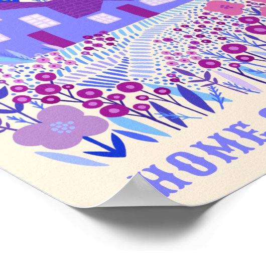 WELCOME ZUHAUSE SWEET ZUHAUSE Farmhouse Blume CUST Poster (Ecke)