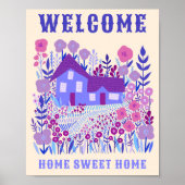 WELCOME ZUHAUSE SWEET ZUHAUSE Farmhouse Blume CUST Poster (Vorne)