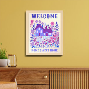 WELCOME ZUHAUSE SWEET ZUHAUSE Farmhouse Blume CUST Poster