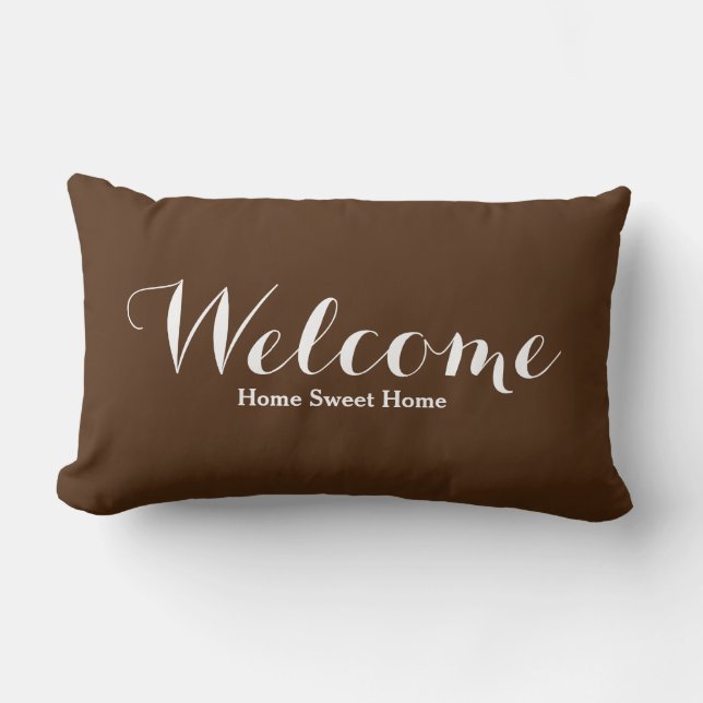 Welcome Zuhause Sweet Zuhause Lumbar Kissen (Vorderseite)