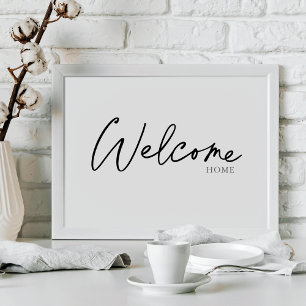 Welcome Zuhause Unique Elegante Handgeschriebenes  Poster