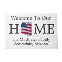Welcome Zuhause USA Flag Arizona Karte Doormat