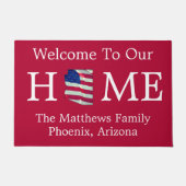 Welcome Zuhause USA Flag AZ Map Doormat Fußmatte (Vorderseite)