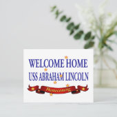 Welcome Zuhause USS Abraham Lincoln Postkarte (Stehend Vorderseite)
