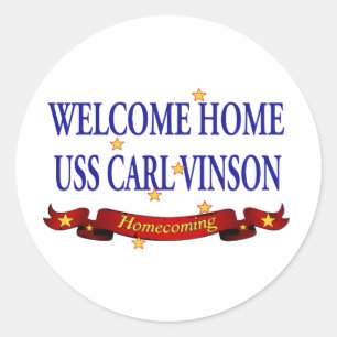 Welcome Zuhause USS Carl Vinson Runder Aufkleber