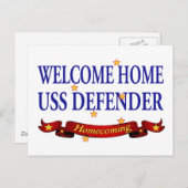 Welcome Zuhause USS Defender Postkarte (Vorne/Hinten)