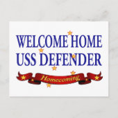 Welcome Zuhause USS Defender Postkarte (Vorderseite)